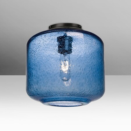 Besa Lighting Besa Niles 10 Ceiling, Blue Bubble, Black, 1x60W MAX E26 base NILES10BLC-BK