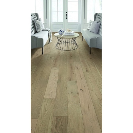 Healthier Choice Flooring Flooring Plank, 1-1/2 to 6 ft L, 6-1/2 in W, Micro Bevel Edge, White Oak, Oyster Bay, 10PK HCE707A04