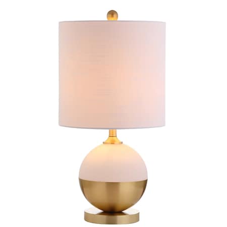 Jonathan Y Carr 23.5" Ceramic/Metal LED Table Lamp, White/Brass JYL5005A