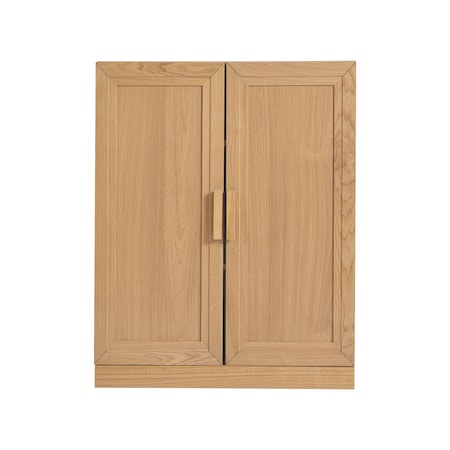 Homeroots Set Of Two Natural Wood Corner Accent Cabinet With Two Doors 719684