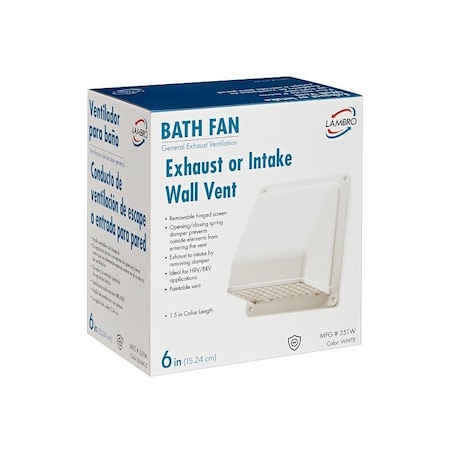 Lambro Lambro 351GR/351G Wall Cap, Plastic, Gray, For Round Ducts 351GR/351G