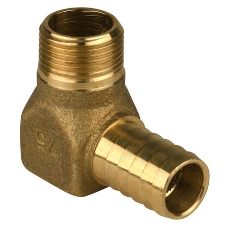 Water Source Heavy-Duty Hydrant Pipe Elbow, 3/4 in, MNPT x Barb, Brass HE7575NL
