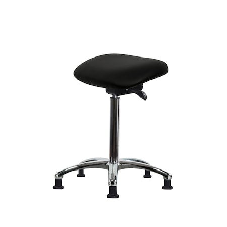 Blue Ridge Ergonomics Vinyl Sit-Stand Chrome - Standing Height with Stationary Glides in Carbon Supernova Vinyl VSTSS-CR-NF-RG-8823