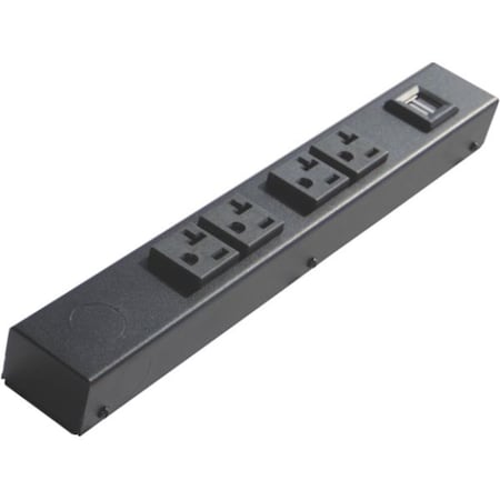 X1 Power Strip, USB, 5-20R, Hardwire, 0 ft., Black HTU104V