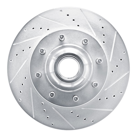 Dynamic Friction Co DFC Brake Rotor - Drilled and Slotted - Silver 631-54209R