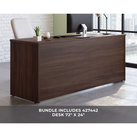 Officeworks By Sauder 1-File Single Ped Desk, 29.291 in H, 71.102 in W X Noble Elm 431495