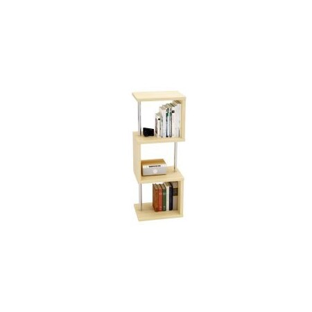 Homeroots 43" Cream Steel Three Tier Corner Bookcase 480466