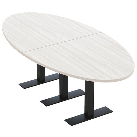 Skutchi Designs 8ft Oval Conference Table With Power | Harmony Series | 6 Person Meeting Room Table HAR-OVL-48X96-T.BK-WA7976-NA