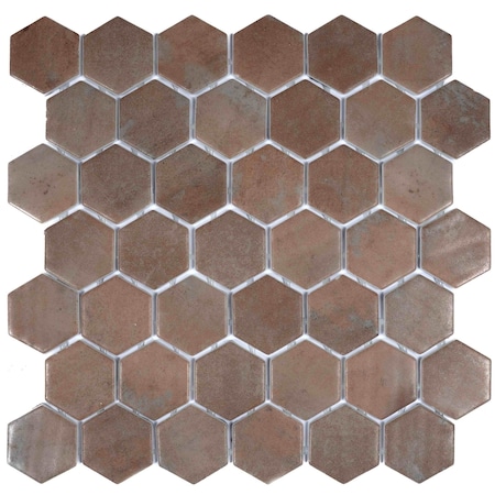 Apollo Tile Lucenza 12x12 in. Taupe Matte Recycled Glass Hexagon Mosaic Tile (5.28 sq ft/case) 6PK APLGIO88CALHEXA