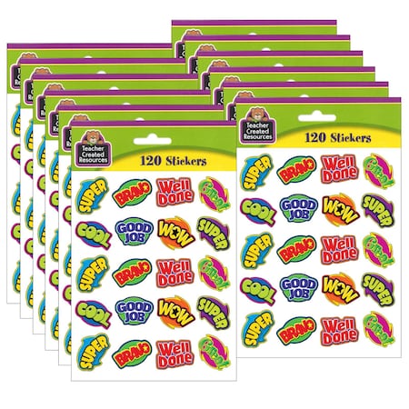 Teacher Created Resources Positive Words Stickers, 120-Piece Set, 12PK TCR5206