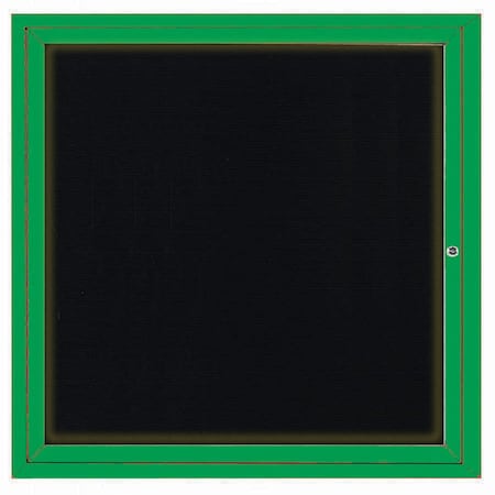 Aarco Illuminated Outdoor Enclosed Directory w/ Al Frame, Powder Coated Green, 36''Hx36''W OADC3636IG