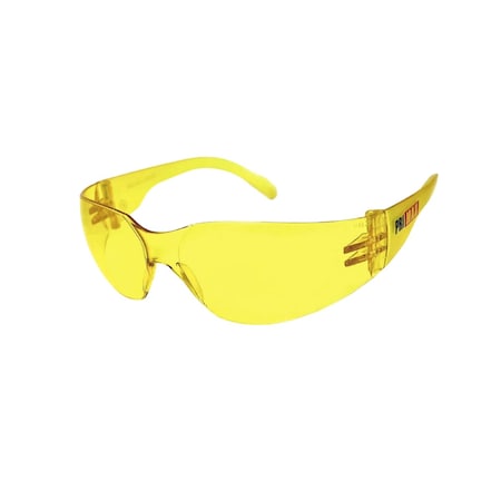 Pri Max Yellow Amber Safety Glasses, Frameless and Scratch Resistant SG10A