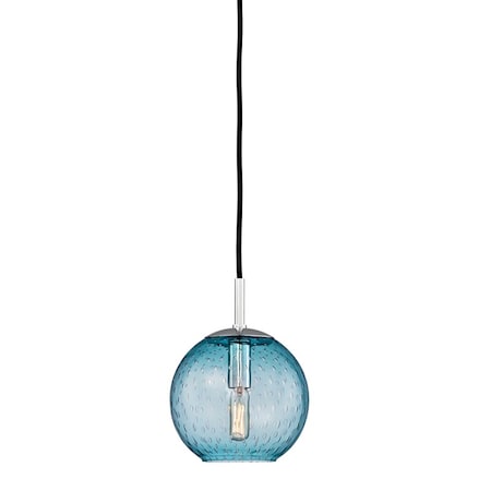 Hudson Valley Lighting Rousseau 1 Light Pendant 6 In. Polished Chrome/Blue 2007-PC-BL