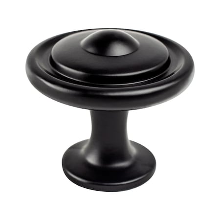 Berenson Traditional Advantage Three Matte Black Button Knob 9170-1055-P
