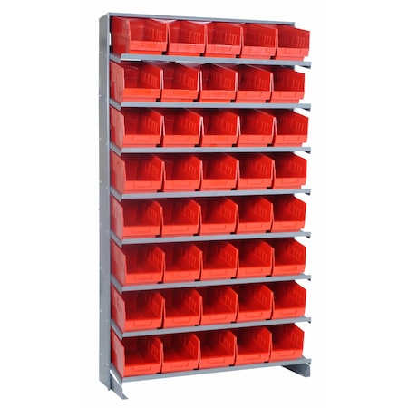 Quantum Storage Systems SINGLE SIDED PICK RACK W/40 RED BINS QPRS-204RD