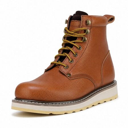 Handpoint Men's 6 in Soft Toe Slip Resistant Comfortable Brown Work Boots, 10 H84984D-10