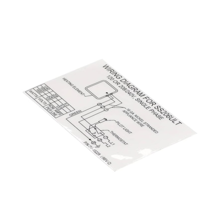 Wells Label/Decal, Wiring Diagram, 120/280/240 Volt, SS206ULT 2M-46228