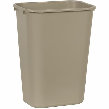 Rubbermaid Commercial Deskside 10 gal Rectangular Indoor Plastic Can, Beige, None, Plastic, 11 in FG295700BEIG