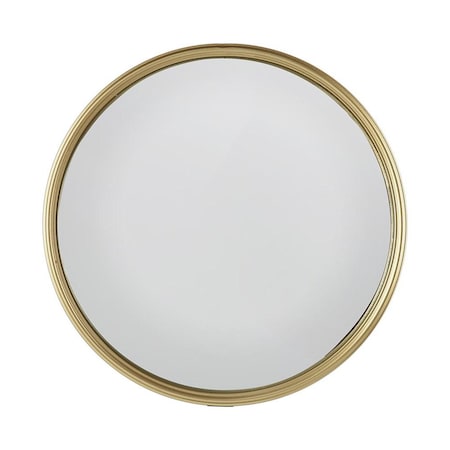 Homeroots 10" Gold Round Iron Textured Framed Accent Mirror 485069