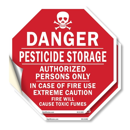 Signmission Danger Pesticide Storage Authorized, 18 inch X 18 inch, Vinyl Decal, 2PK OC-D-2PACK-18-45