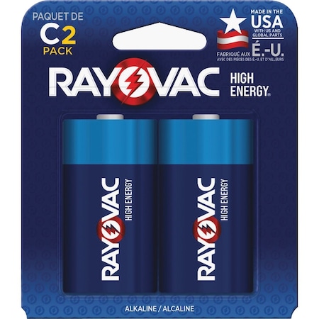 Rayovac High Energy C Alkaline Battery, 2PK 814-2T