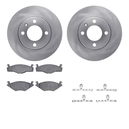 Dynamic Friction Co DFC Brake Rotor with 5000 Brake Pads and Hardware Kit 6512-74132