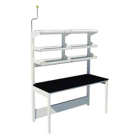 Instock Envision Workstation, Steel, Steel Frame, Petal White GRENO-3072P-2