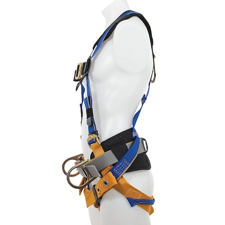 Werner Blue Armor Full Body Harness, M/L, 425 lb, Quick-Connect Chest/ Tongue Leg Straps H132102