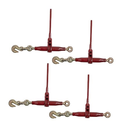 Mytee Products 4 Pack 5/16in-3/8in Ratchet Lever Load Binder w/Grab Hooks and Eye 7100 Lbs WLL, 4PK CBRS516-GHEx4