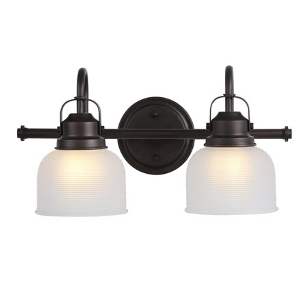 Jonathan Y Virginia 17.25" 2-Light Metal/Glass LED Vanity Light, Oil Rubbed Bronze JYL7408C