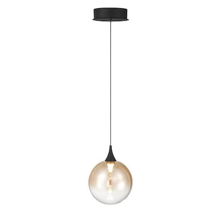 Euf Iissa, Pendant, 6", Matte Black, Amber Glass 50250-035