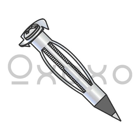 Oxoxo 1/8 SHORT Hollow Wall Anchor Drive style Pointed Zinc, 100PK 285254