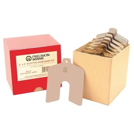 Precision Brand Size D 5in. x 5in. Stainless Steel Slotted Shim, 80 Piece Shop Kit 42975
