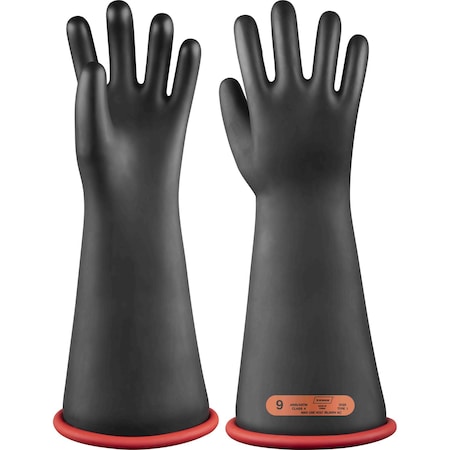 Ironwear 16 in Class 4 Type 1 Rubber Insulating Gloves (Black, 8) 4790-BR-08