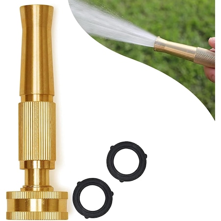 Morvat Solid Brass Heavy Duty Outdoor Twist Spray Garden Hose Jet Nozzle MOR-BNOZZLE-2-A