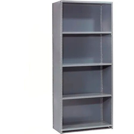 Global Industrial 5 Shelf, Closed Steel Shelving, 36"W x 24"D x 85"H, Starter, 18 GA, Gray 254236