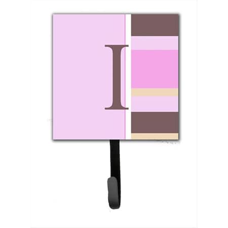 Carolines Treasures Letter I Initial Monogram - Pink Stripes Leash Holder Or Key Hook CJ1005-ISH4