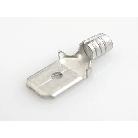 Nichifu Non-Insulated Disconnect Terminals, Male, AWG 12-10, Mating Tab 0.250 in x 0.032 in 630855-M