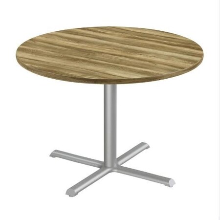 Correll Round Cafe Table, 48 in W, 48 in L, 29 in H, Particleboard Top, Colonial Hickory SXT48R-53-98-53