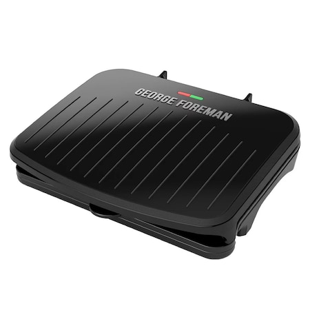George Foreman Family Size 5 Serving Nonstick Compact Electric Indoor Grill in Black GRS075BC