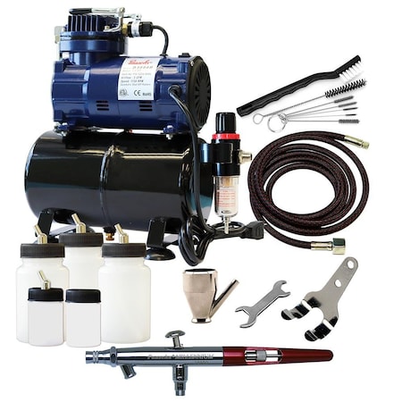 Paasche Airbrush Package: MIL-1AS, D3000R & AC-7 & 3 BA-60-3P MIL-300R