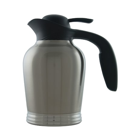 Service Ideas Ergoserv Carafe, Vacuum Insulated, 1 Liter, 33.8 oz, Stainless/Black 10-00007-000