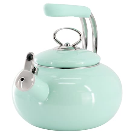 Martha Stewart 1.5 Quart Enamel on Steel Tea Kettle in Martha Blue 130620.02R