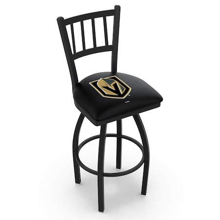 Holland Bar Stool Co 30" Blk Wrinkle Vegas Golden Knights Swivel Bar Stool, Jailhouse Back L01830LVGdKn