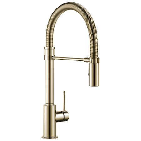 Delta Trinsic Single-Handle Pull-Down Spring Kitchen Faucet In Polished Nickel 9659-PN-DST
