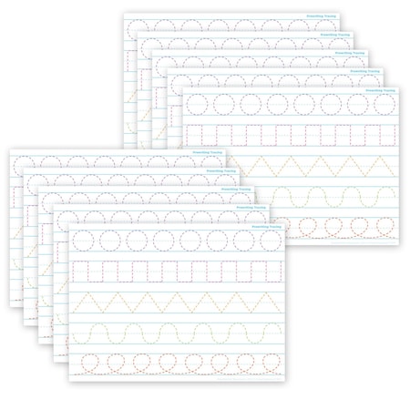 Ashley Productions Smart Poly PosterMat Pals Space Savers, 13'' x 9-1/2'', Prewriting Tracing, 10PK 97017