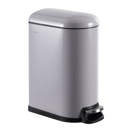 Happimess Roland Mini 2.6-Gallon Step-Open Trash Can, Gloss Gray HPM1009I