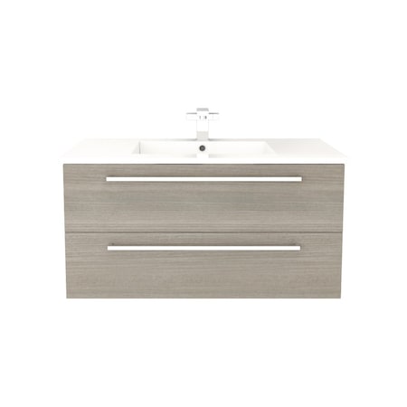 Cutler Silhouette Collection 36 in Wall Mount Bathroom Vanity - 2 Drawers With Top, Aria FV-ARIA36
