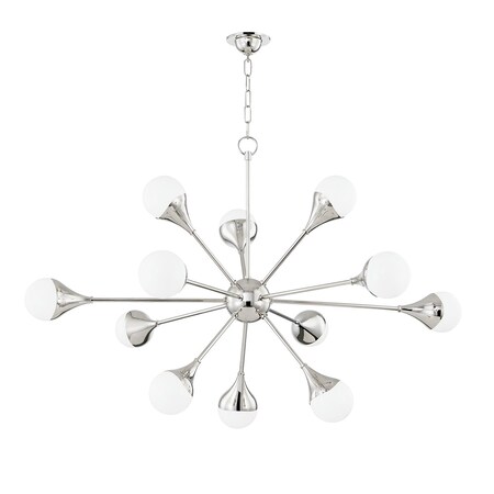 Mitzi Ariana 12 Light Chandelier 29.75 In. Polished Nickel H375812-PN