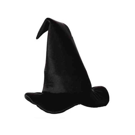 Goldengifts Satin-Soft Black Witch Hat - Black - Full Head Size GO3350738